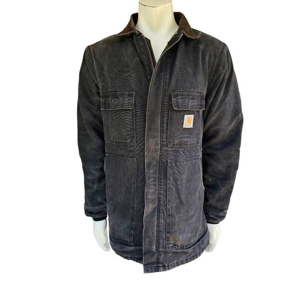 Vintage Carhartt Distressed Chore Jacket Blanket Lined Workwear Men’s XL grail - Picture 2 of 14